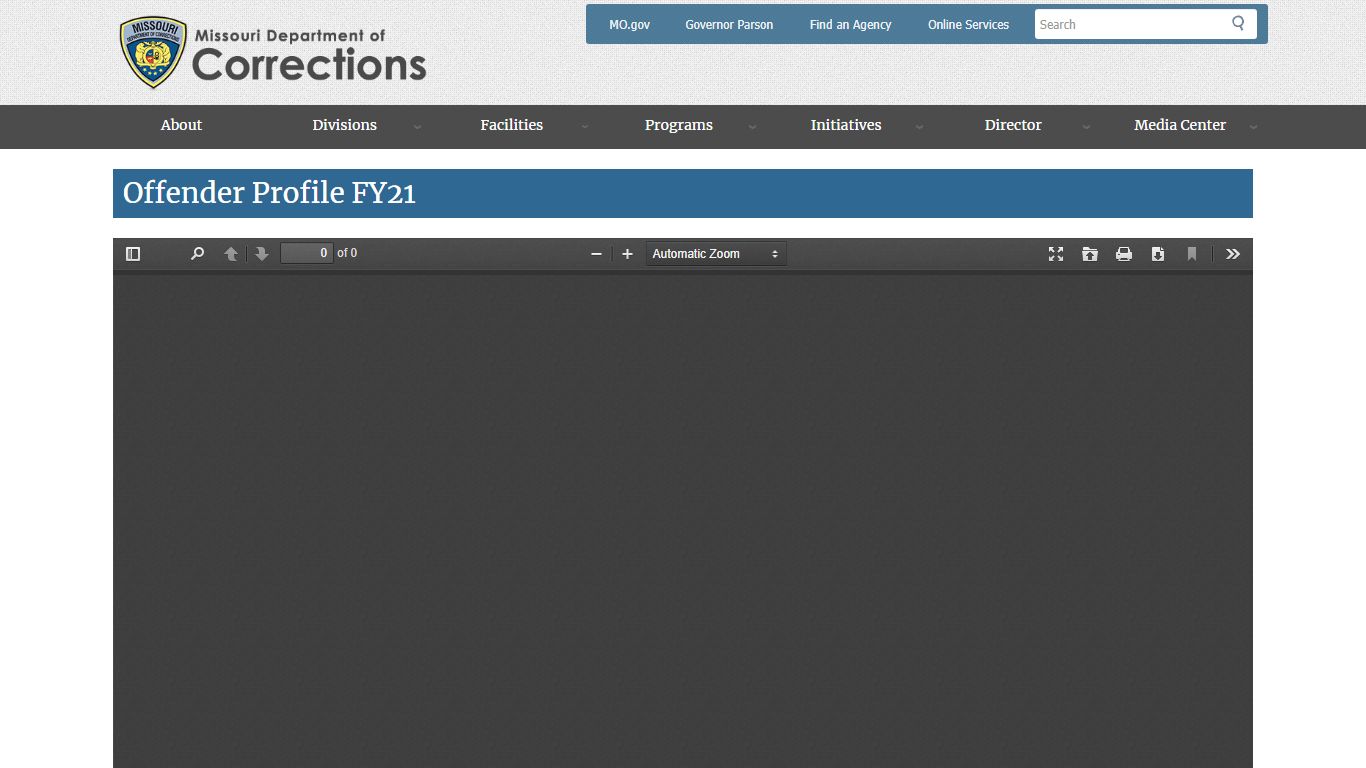 Offender Profile FY21 | Missouri Department of Corrections